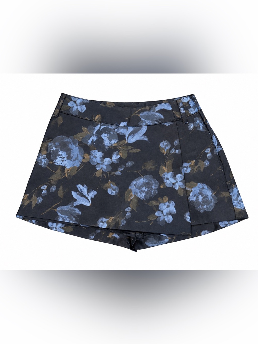 Floral Print Women's Mini Skort - Navy Blue